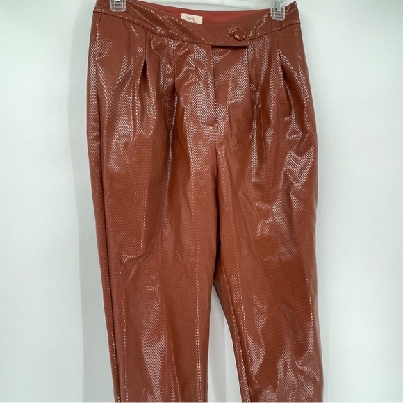 Camila Coelho Filomena Pant in Cognac size Large Women’s Faux Leather Lined - Picture 6 of 13